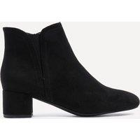 Linzi Women's Manor Black Faux Suede Block Heeled Ankle Boot | Size: 4-Standard Fit