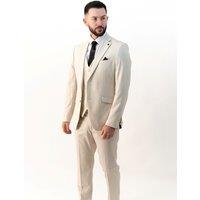 V2 Classic Men's Jasper Cream Three Piece Suit | Size: 52R