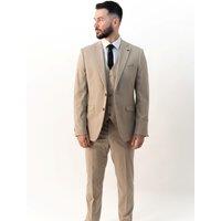 V2 Classic Men's Jasper Beige Three Piece Suit | Size: 46R