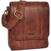 House of Leather Men's Mens Real Leather Cross Body Bag Organiser Travel Flight Bag Russell Tan | Size: Medium