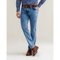 Brian Oak London Men's Denim Blue Regular Fit Jeans - Lightweight Stretch-30' Leg Length | Size: 32