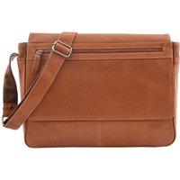 House of Leather Men's Mens Real Leather Cross Body Bag Messenger Organiser Satchel Cheriton Black in Tan | Size: Large