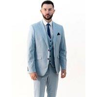 V2 Classic Men's Jasper Sky Blue Three piece Suit in Baby Blue | Size: 52R