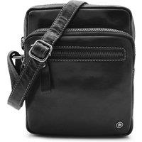 House of Leather Men's Mens Real Leather Cross Body Bag Small Size Travel Organiser Pouch Dolton Brown in Black