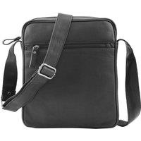 House of Leather Men's Mens Real Leather Cross Body Bag Mid Size Travel Messenger Pouch Aller Navy in Black | Size: Medium