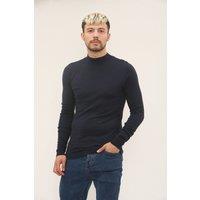 ELAINA FASHION Men's Slim Fit Jumper - 100% Cotton in Navy | Size: Medium