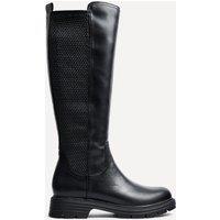 Linzi Women's Atlas Black Faux Leather Classic Riding Boot | Size: 7-Standard Fit