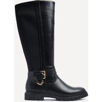 Linzi Women's Regent Black Faux Leather High Leg Boot | Size: 4-Standard Fit