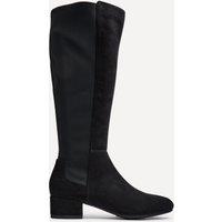 Linzi Women's Sloane Black Faux Suede Long Low Heeled Boot | Size: 5-Standard Fit