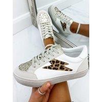 Glitter Leopard Print Bolt Trainers