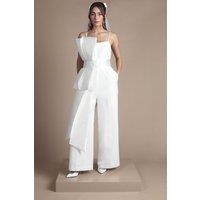 Coast Women's Strapless Bow Detail Wide Leg Bridal Jumpsuit in Ivory | Size: 8