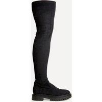Linzi Women's Sonny Black Stretch Faux Suede Over The Knee Long Boot | Size: 5-Standard Fit
