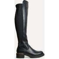 Linzi Women's Sawyer Black Faux Leather Knee High Classic Riding Boot | Size: 5-Standard Fit