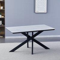 Artemis Home Ottavia 140cm x 90cm Stone Dining Table in White | Size: 140 cm x 90 cm