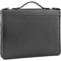 House of Leather Real Leather Portfolio Case File Folder Ring Binder Organiser HL49 Black | Size: Large