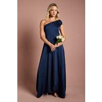 Coast Girl's Teen One Shoulder Bow Bridesmaid Dress in Navy | Size: 9-10 Years
