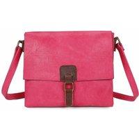 Fontanella Fashion Women's Sienna PU Leather Dual Compartment Crossbody Messenger Bag in Violet
