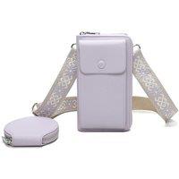 Fontanella Fashion Women's Pyari PU Leather Crossbody Phone Purse with Mini Purse in Lilac