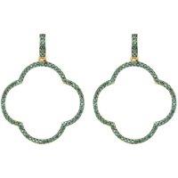 Latelita Women's Open Clover Large Drop Earrings Green Gold