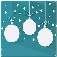 Benjamin Tate Design Green Christmas Baubles Dining Splash Back in Natural