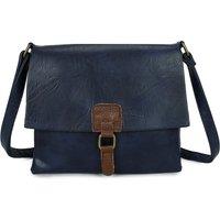 Fontanella Fashion Women's The Maven Crossbody Shoulder Bag With Real Leather Magnet Fastening in Navy
