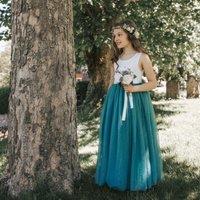 UK Flower Girl Boutique Girl's Bohemian Classic Dress - Teal | Size: 3-4 Years