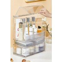 H&O Direct Professional Large Makeup Storage Box With Drawers in Clear