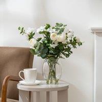 Scottish Everlastings Ltd 42cm Ranunculus Arrangement in Vase in Green