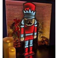 Samuel Alexander 87cm LED Infinity Standing Christmas Nutcracker Decoration with Metal Base in Red & White