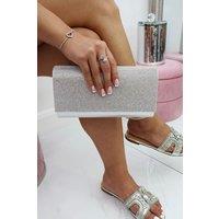 Love Lemonade Women's Crystal Sparkle Clutch Bag in Silver