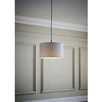 ValueLights Reni Pale Grey Fabric Easy Fit Drum Ceiling Lamp Shade | Size: Small