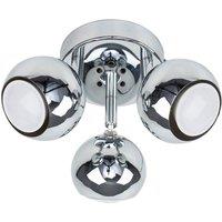 ValueLights Retro Eyeball 3 Way Silver Ceiling Bar Spotlight