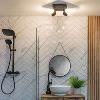ValueLights Benton Adjustable Spotlight IP44 Rated Bathroom 4 Way Ceiling Light in Black