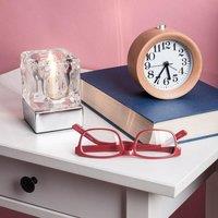 ValueLights Cube Silver Table LampTouch On/Off Dimmable