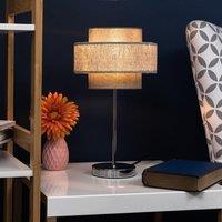 ValueLights Weaver Pair of Grey Table Lamp Touch On/Off Dimmable