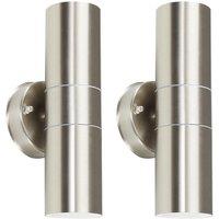 ValueLights Up Down Pair of Silver Outdoor Wall-Up Down Light