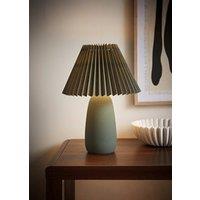 ValueLights Taggie Dark Green Ceramic Table Lamp with Origami Lamp Shade