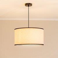 ValueLights Eva Natural Linen Fabric Ceiling Floor Table Large Drum Lamp Shade in Black