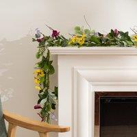 Scottish Everlastings Ltd 150cm Spring Floral Pansy Garland in Green