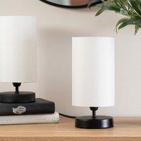 ValueLights Francis Pair of Black Dimmable Touch Table Lamps with Bulbs in White