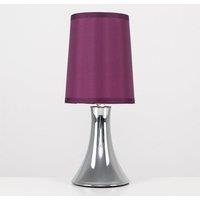 ValueLights Trumpet Silver Table Lamp Touch On/Off Dimmable