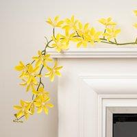 Scottish Everlastings Ltd 115cm Magnolia Star Flower Garland Yellow Pack 2