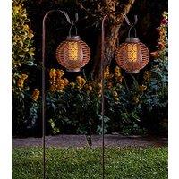 Marco Paul 2pck Solar Lanterns Stake Lights in Bronze