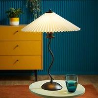 ValueLights Wiggle Metal Table Lamp With Origami Pleated Shade in Black