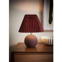 ValueLights Beattie Burgundy Ceramic Table Lamp with Origami Lamp Shade