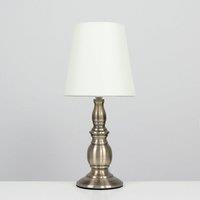 ValueLights Sierra Traditional Pair of Cream Table Lamps Touch On/Off Dimmable