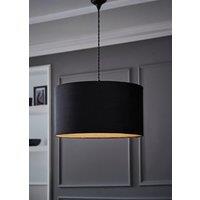 ValueLights Reni Black Velvet Easy Fit Drum Ceiling Lamp Shade | Size: Large