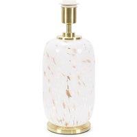 ValueLights India White Confetti Glass Rounded Table Lamp Base