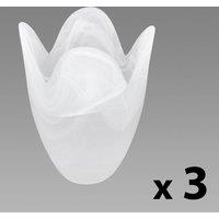 ValueLights Marble Glass Pack of 3 White Ceiling Pendant Shades