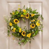 Scottish Everlastings Ltd 55cm Spring Yellow Sunflower Wreath